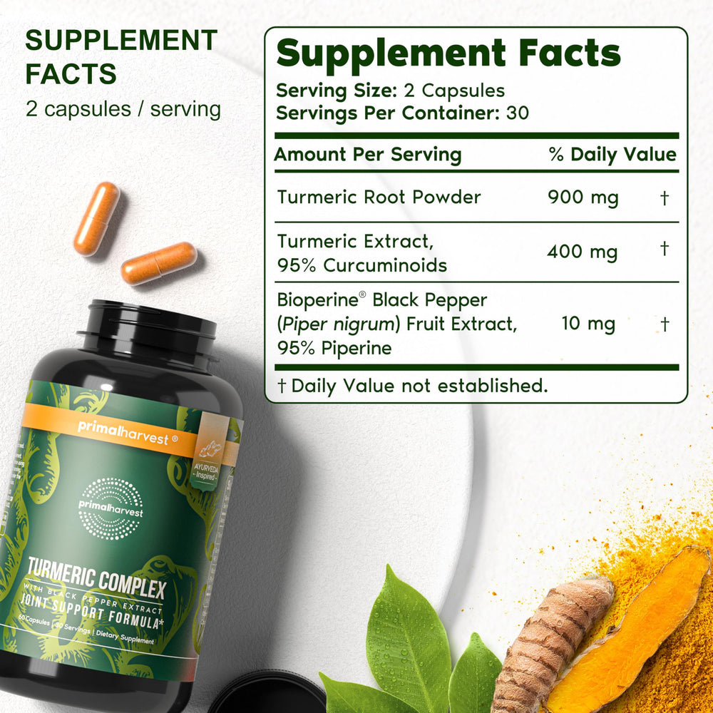 Back label showing supplement facts for Primal Harvest 2-Pack