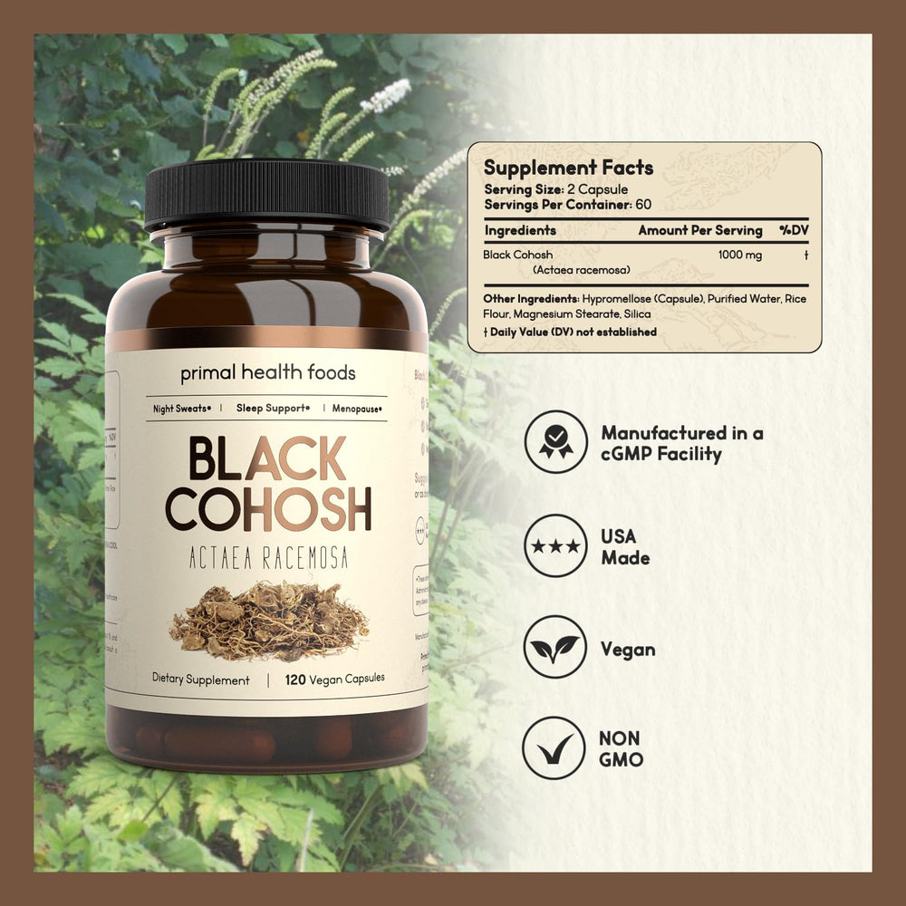 Primal Health Foods Black Cohosh 1000 mg bottle on white background
