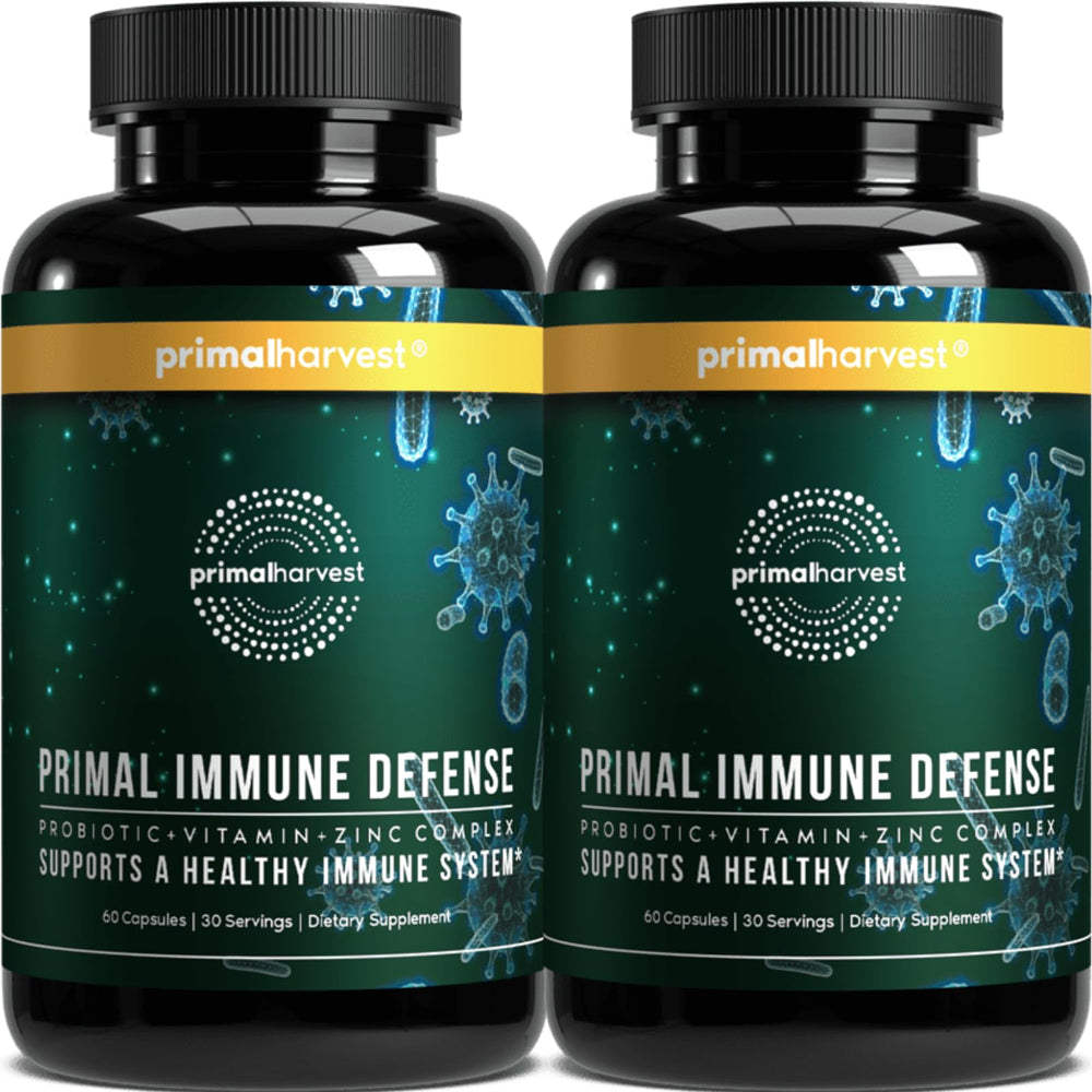 Primal Harvest Primal Immune Defense bottle on white background