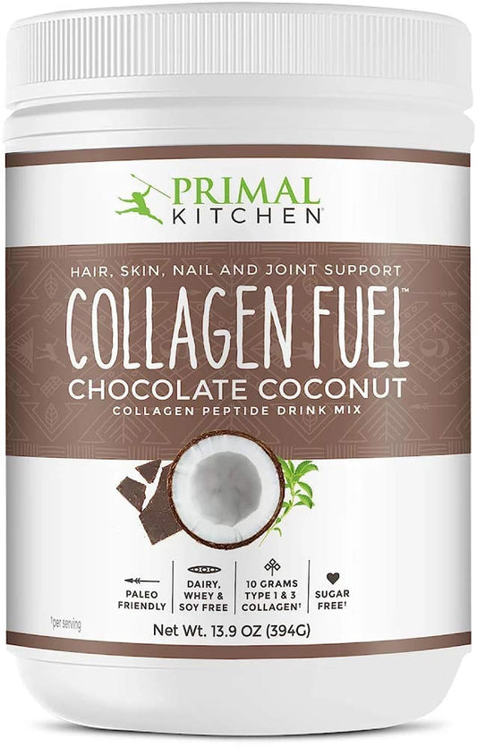 Primal Kitchen Collagen Peptide Drink Mix Chocolate Coconut 13.9 oz front view