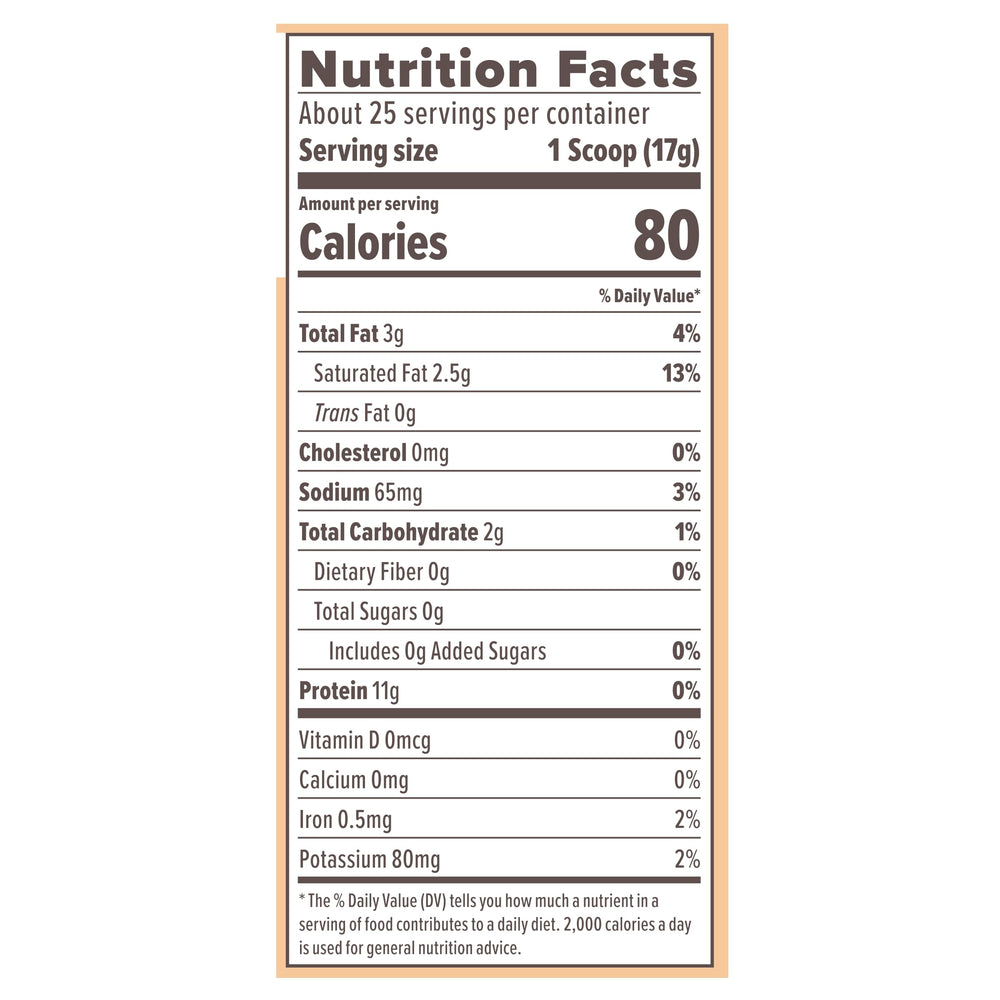 Packaging and nutrition label of Primal Kitchen collagen fuel drink mix