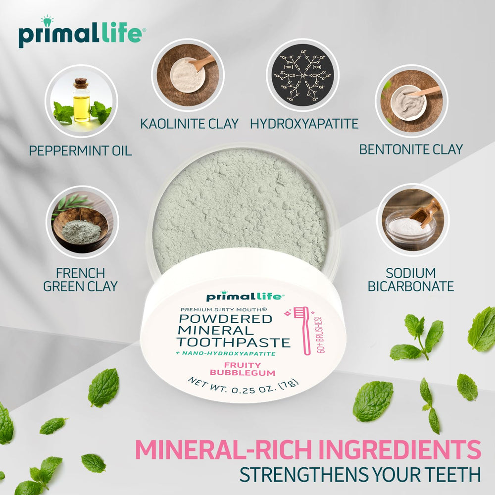 Natural kaolin and bentonite clays used in the toothpaste powder