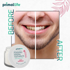 Peppermint essential oil in toothpowder