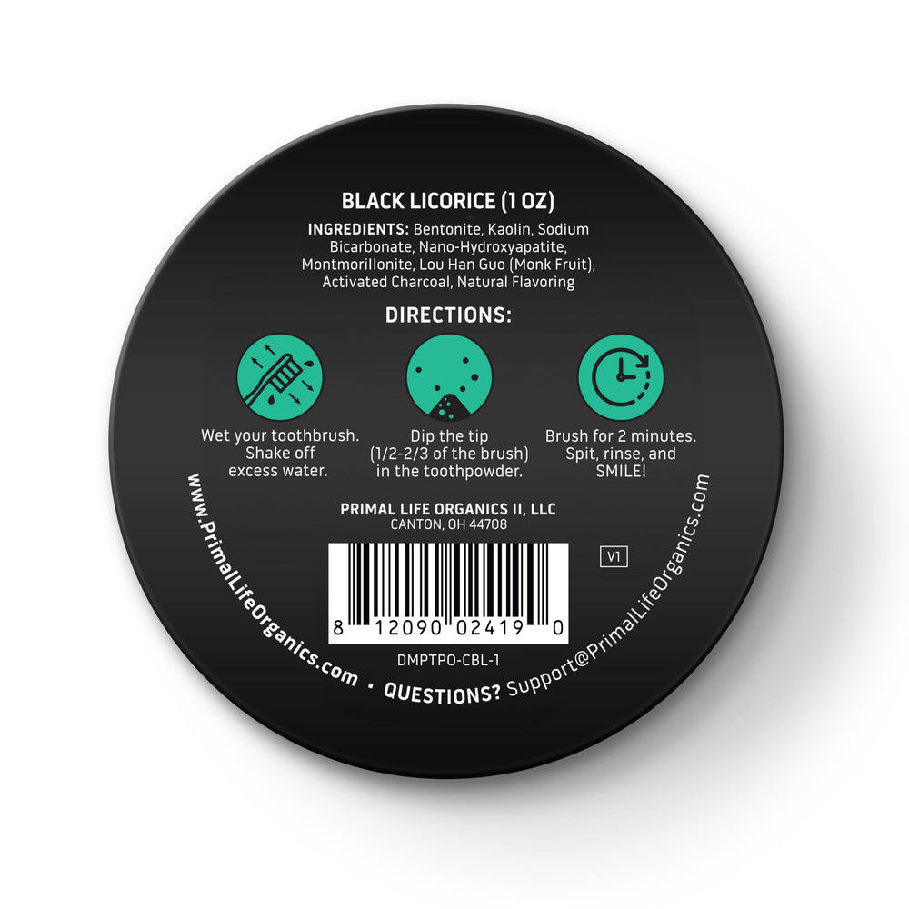 Primal Life Organics logo with Dirty Mouth Toothpowder