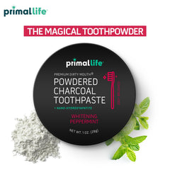 Organic vegan Dirty Mouth Toothpowder packaging