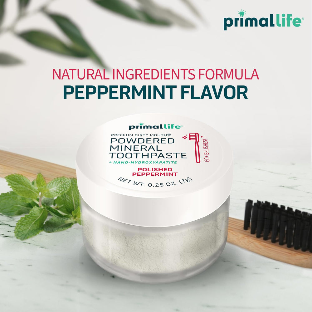Peppermint essential oil flavoring for the toothpowder