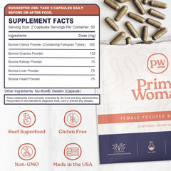 Primal Woman pasture-raised liver ingredient packaging signals premium nutrition
