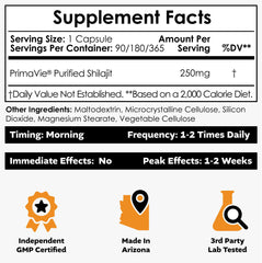 Close-up of PrimaVie Shilajit capsules