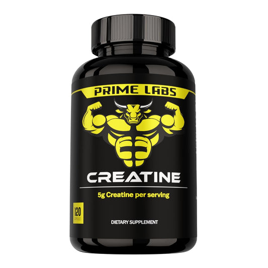 Prime Labs Creatine Monohydrate Capsules 5g 120-count front view