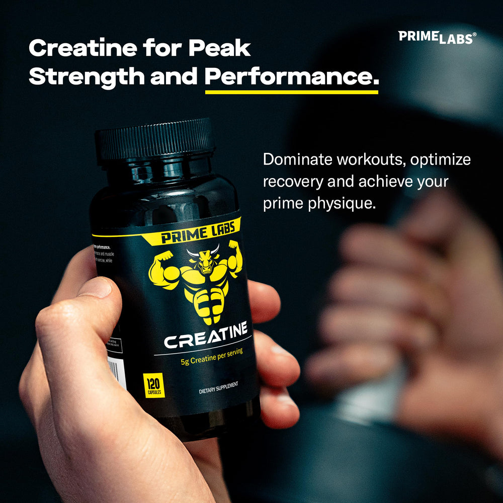 Serving size of 4 capsules for Prime Labs Creatine Monohydrate