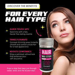 Prime Look Hair Wax Stick highlighting rosemary and biotin ingredients.