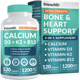 PrimeMD 4-in-1 Calcium 1200 mg bottle with D3 and K2 label