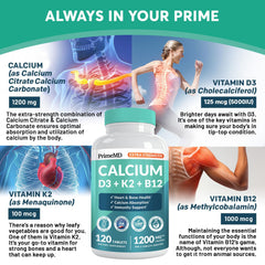 Calcium tablets showing 1200 mg per serving