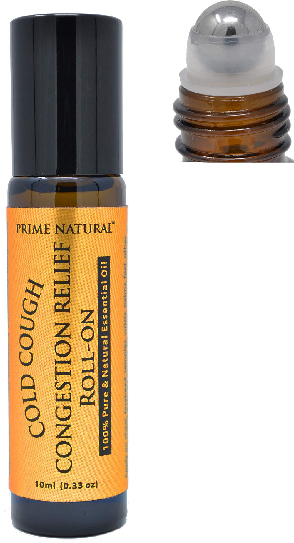 Roll-On bottle of Prime Natural Cold Cough Congestion Relief 10ml