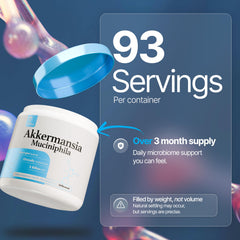 Measuring scoop with unflavored Akkermansia powder