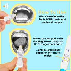 User performing the oral fluid test with swab