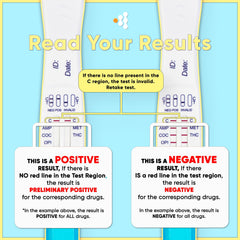 Test results window illustrating control and test lines