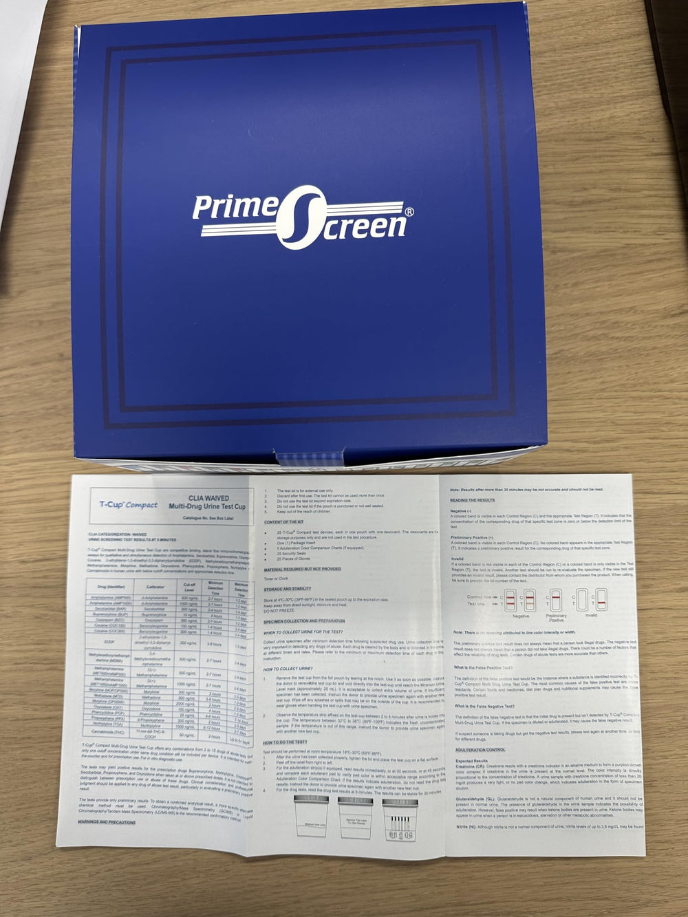 Side view of Prime Screen test cup