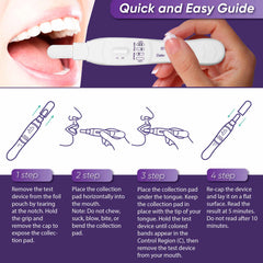 Close-up of T-Swab Cotinine oral fluid test being used in mouth