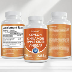 PrimeMD capsules beside a meal to show how to take with food benefit