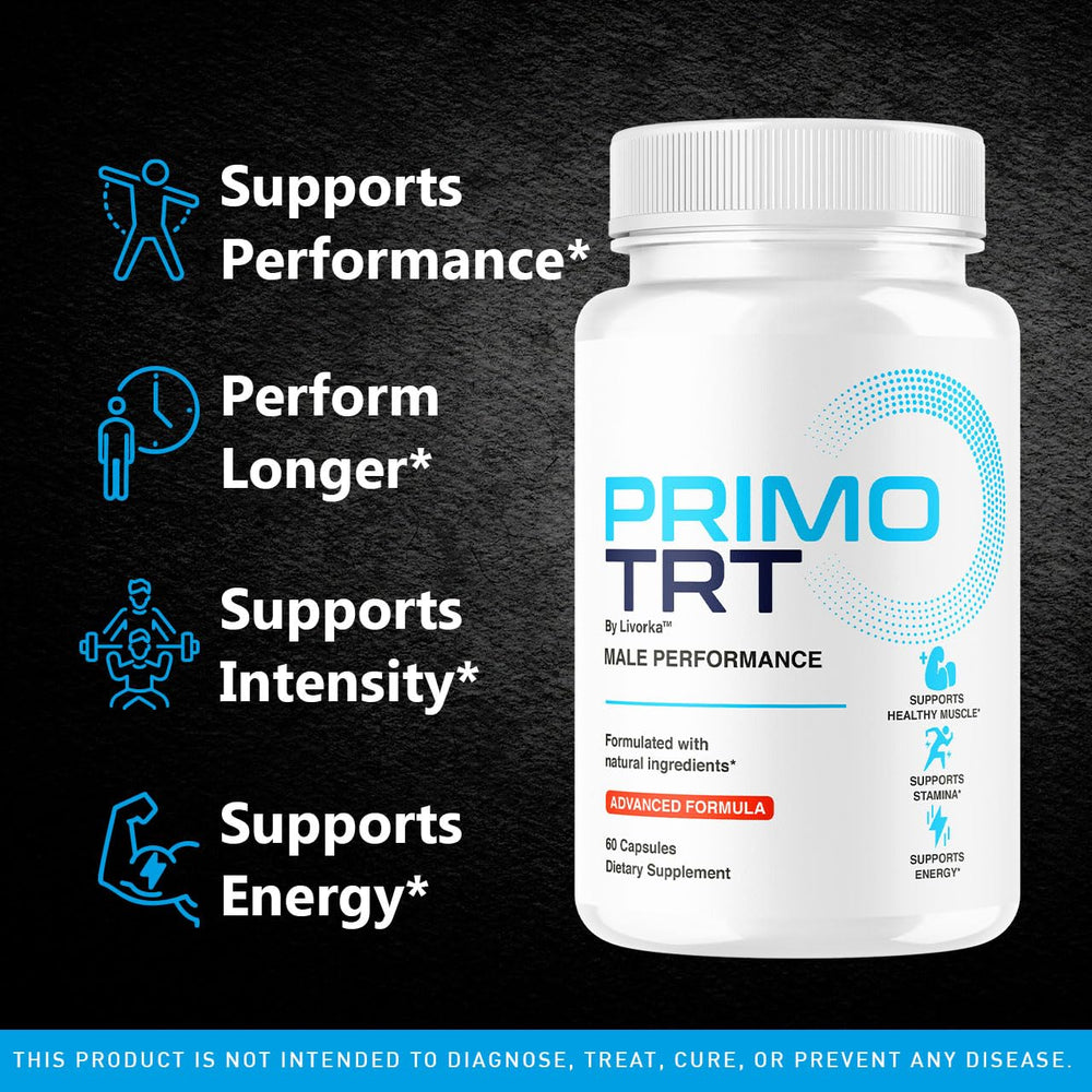 Primo TRT capsules close-up in a blister pack