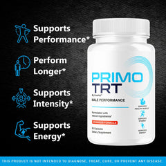 Primo TRT capsules close-up in a blister pack