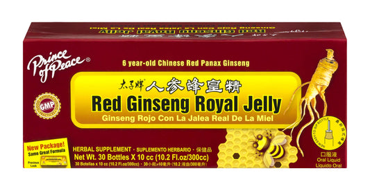 Front view of Prince of Peace Red Ginseng Royal Jelly 30 Vials