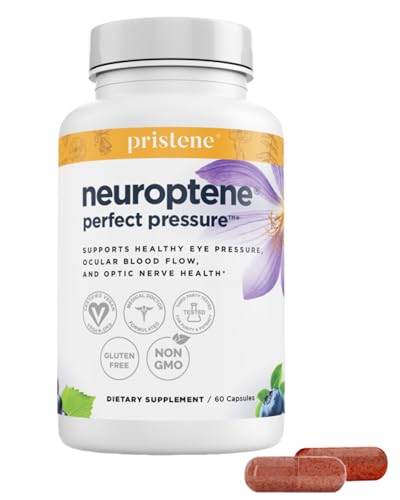 Front view of Pristene Eye Vitamins bottle with Bilberry Saffron Niacinamide CoQ10