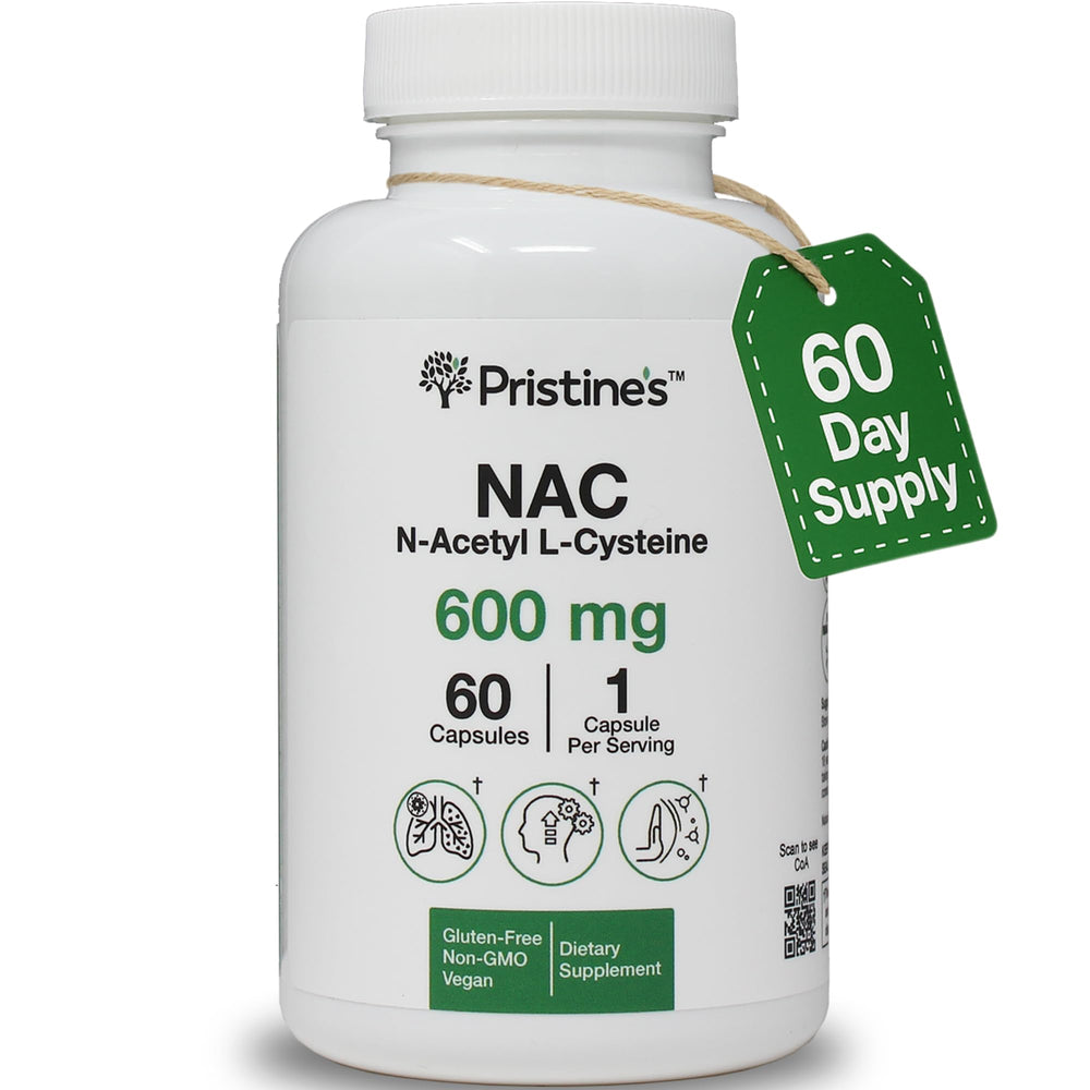 PRISTINE's NAC 600mg bottle front view