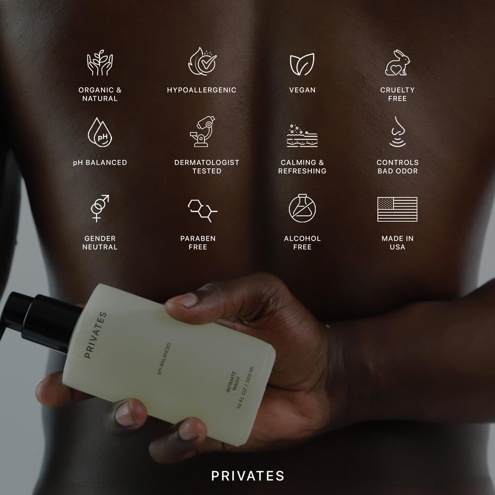 PRIVATES fragrance-free label emphasizes gentle, irritation-free daily intimate care.
