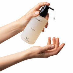 PRIVATES pH-balanced label on bottle conveys trust and purity.