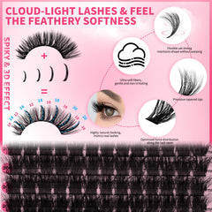 PRO LASHBEAUTY lightweight comfortable clusters for all-day wear