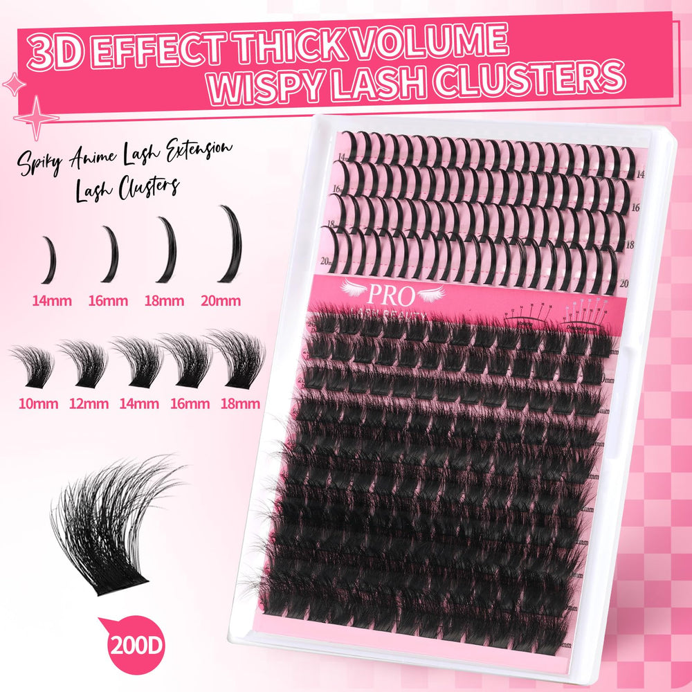 PRO LASHBEAUTY mixed-length clusters for versatile lash styling