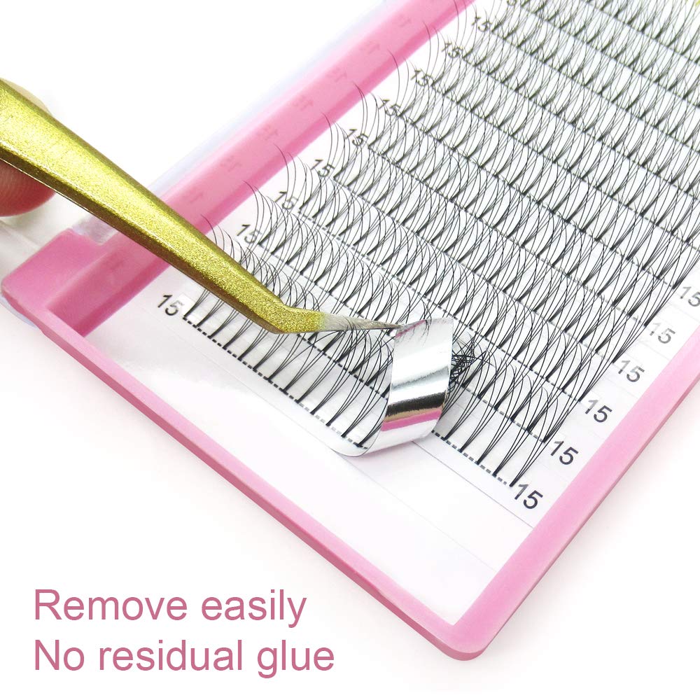 PRO LASHBEAUTY Premade Fans 18mm length for fuller volume.
