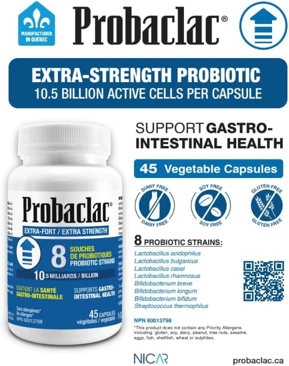 Digestive system health concept with probiotic icons