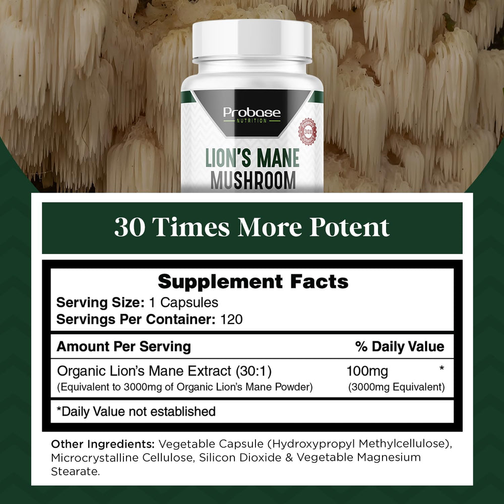 Lions Mane Cognition product label on neutral background