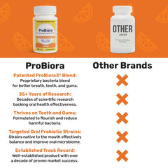 Pile of orange chewable probiotic tablets