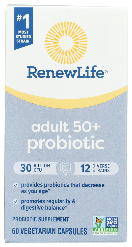 Front view of Renew Life Ultimate Flora 50+ Probiotic 30B UF bottle