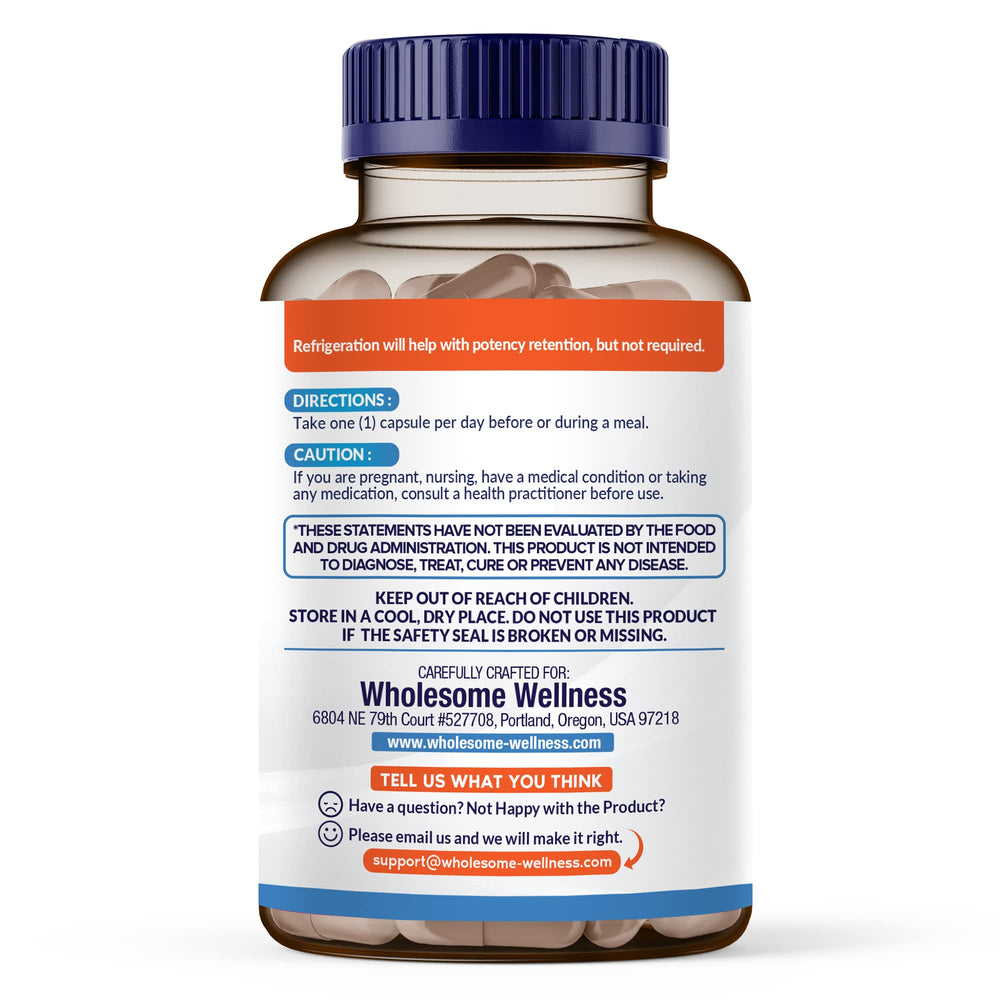 Close-up of probiotic capsules and ingredients