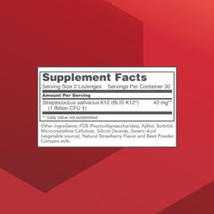 Close-up of probiotic lozenge with 1B CFU claim