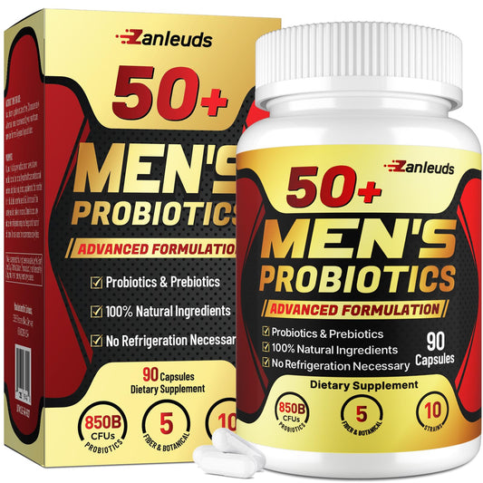 Bottle of probiotics for men aged 50+