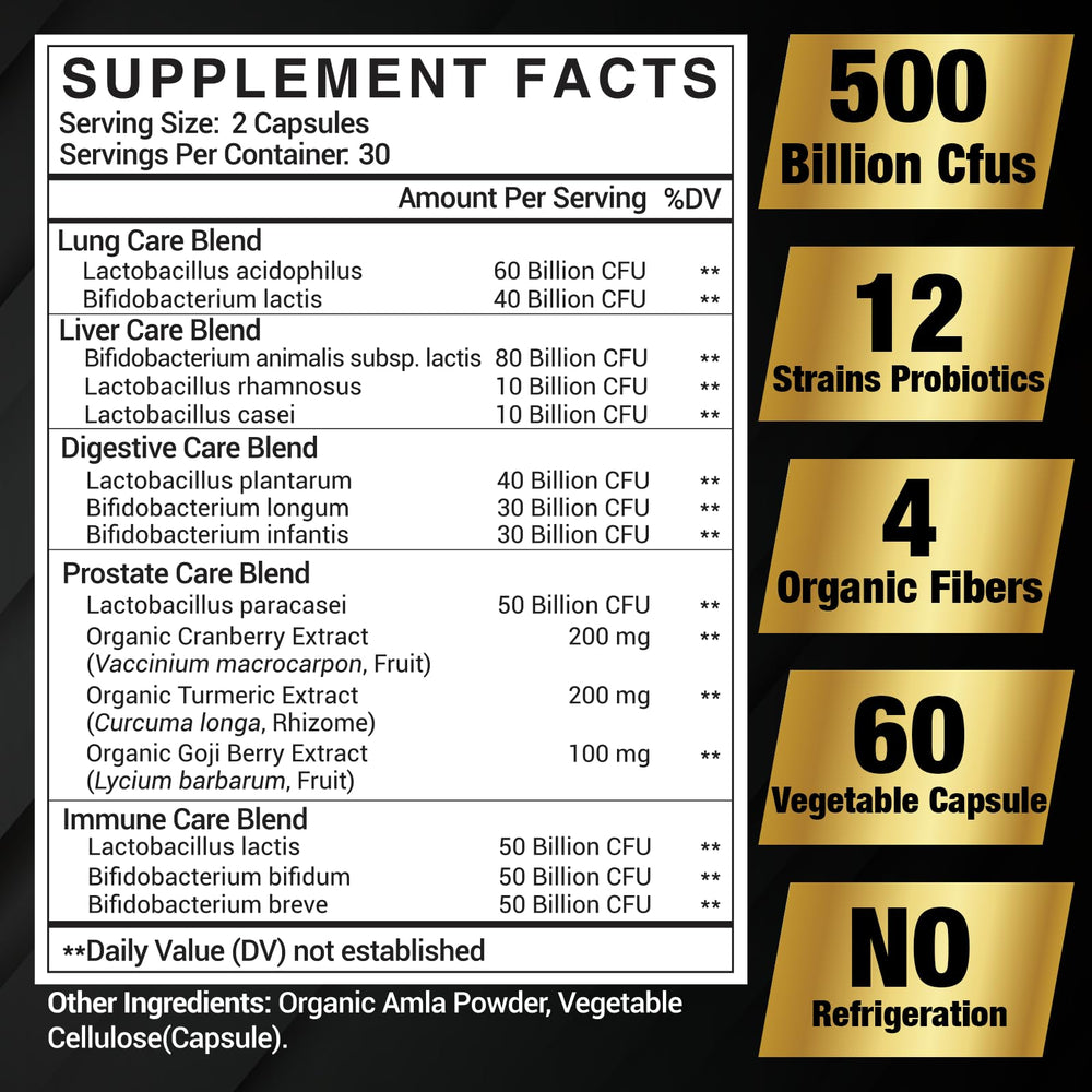 Ingredients include turmeric, cranberry, goji and amla for men's health