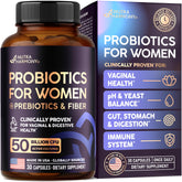 Bottle labeled Probiotics for Women 50 Billion CFU 30 capsules