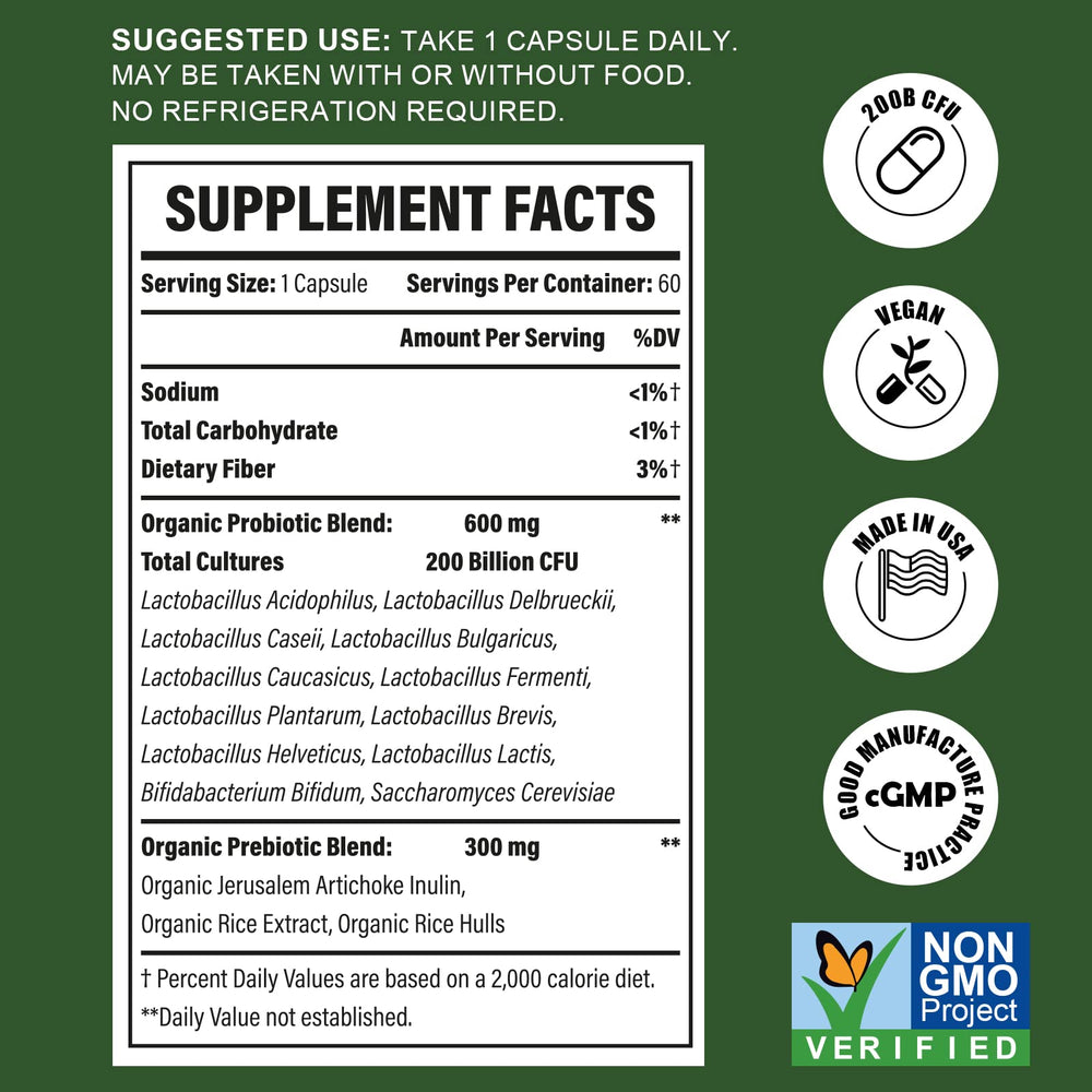 Close-up of probiotic capsules representing 12 strains