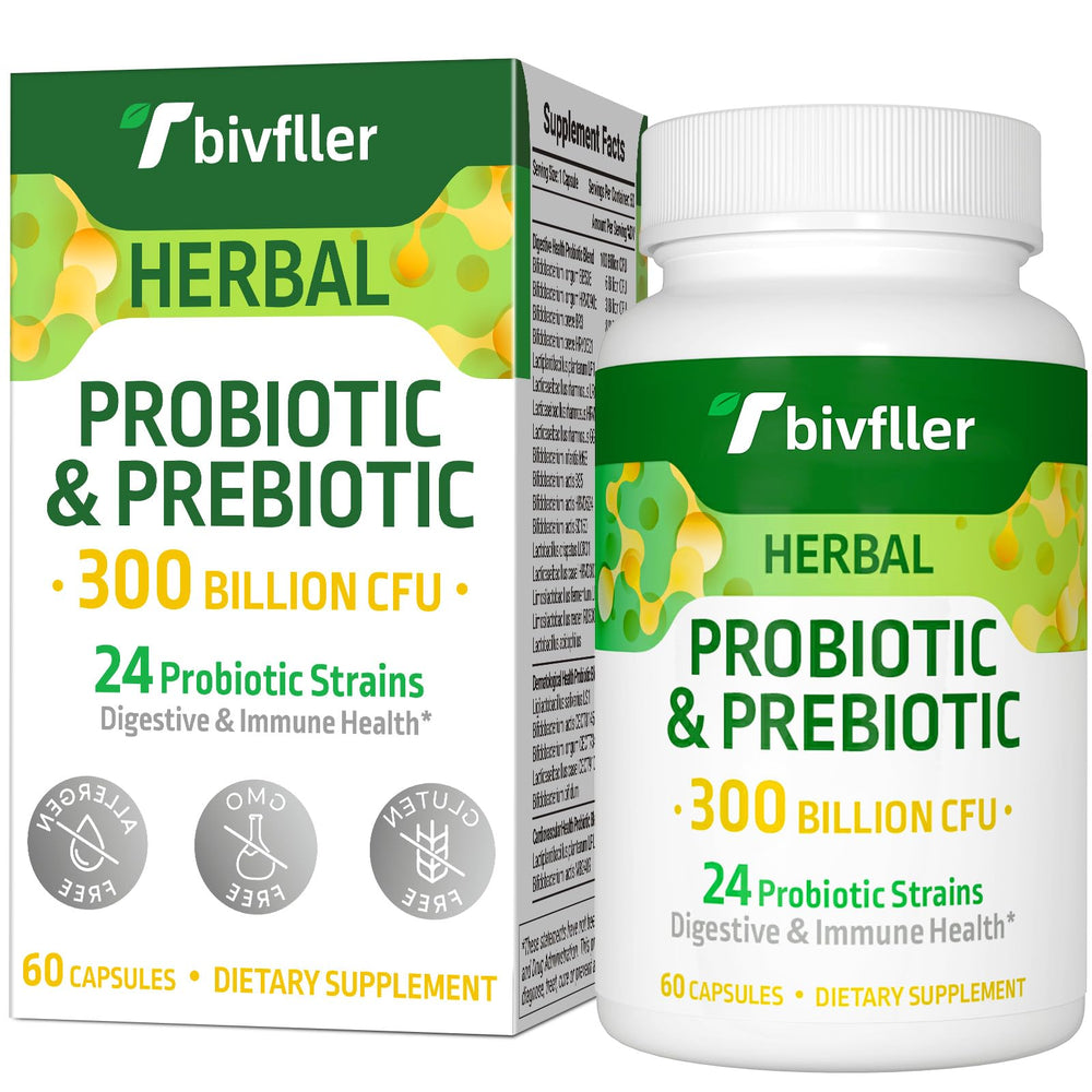 Bottle of Probiotics for Women and Men with 300B CFU label