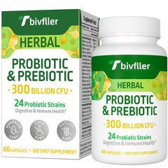 Bottle of Probiotics for Women and Men with 300B CFU label