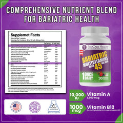 Front packaging view of ProCare Health Bariatric Multivitamin with Iron