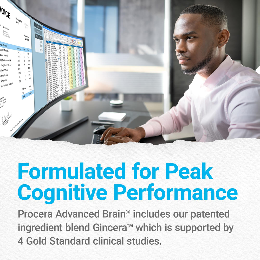 Person studying with Procera Advanced Brain