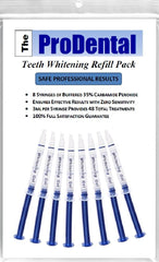 ProDental teeth whitening gel syringe refill 8-pack with 35% carbamide peroxide