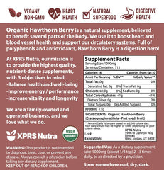 Hero shot of XPRS Nutra Organic Hawthorn Berry Powder package